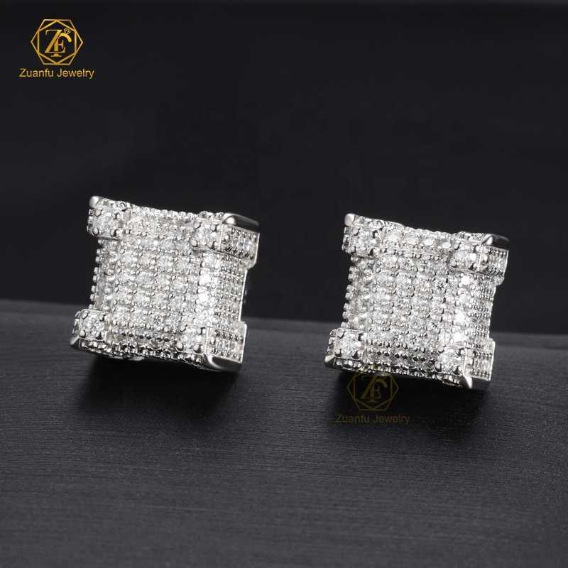 GRA Certified VVS Moissanite Earrings Solid 925 Sterling Silver HipHop Stud Earring Daily Life Moissanite Men Earrings