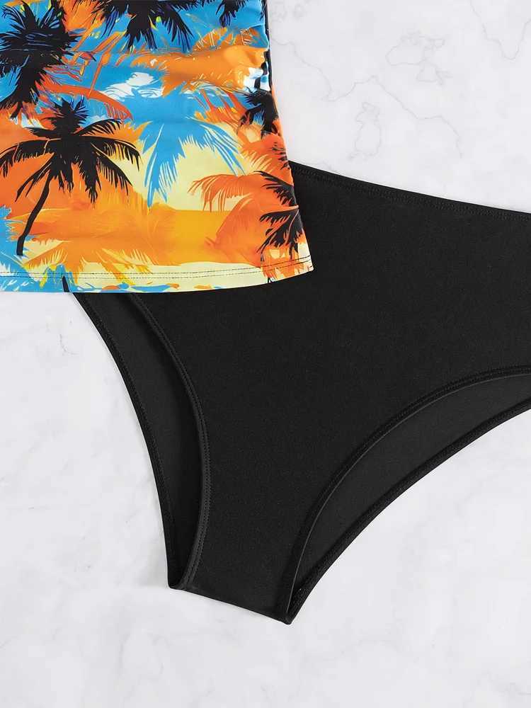 Vigorasely sexy 2025 printed lace up bikini set high waist push up swimsuit womens backless swimsuit summer beach swimsuitW250214