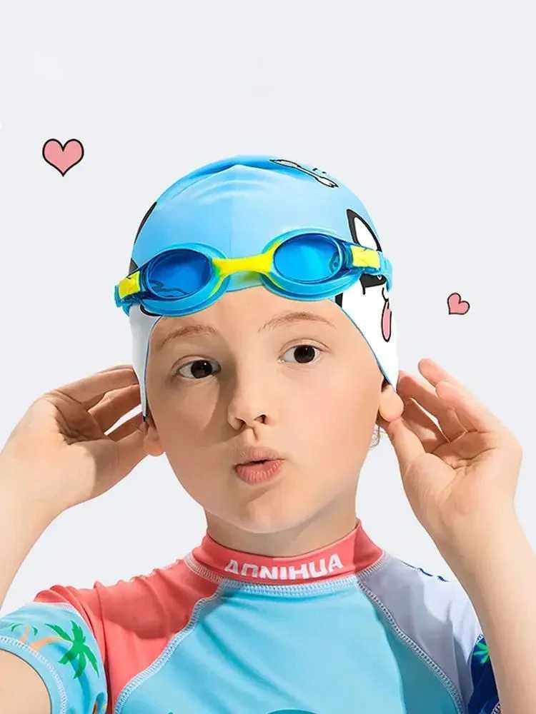 Professional childrens anti-fog and anti-ultraviolet lenses boys and girls swimming goggles waterproof adjustable silicone Z250215