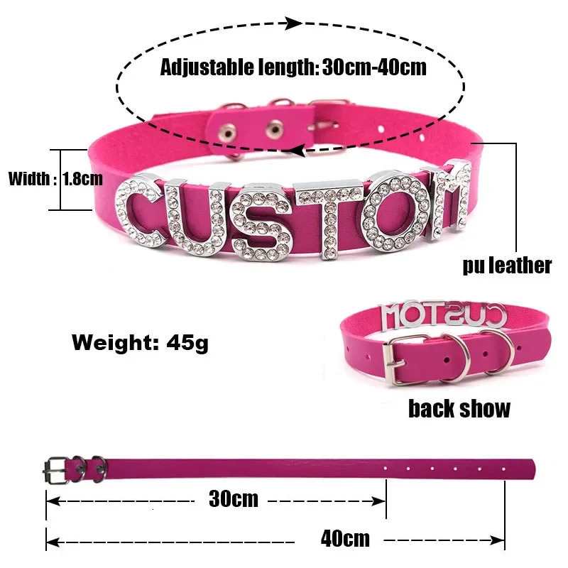 Letter SISSY Necklace Sexy Women Mens Custom Name Choker Collar Costume Party Cosplay Halloween Jewelry Gift 250210