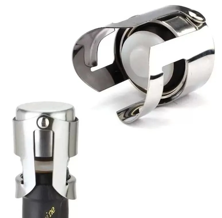 Portable Stainless Steel Wine stopper Vacuum Sealed Wine Champagne Bottle Stopper Cap FY5385 0215