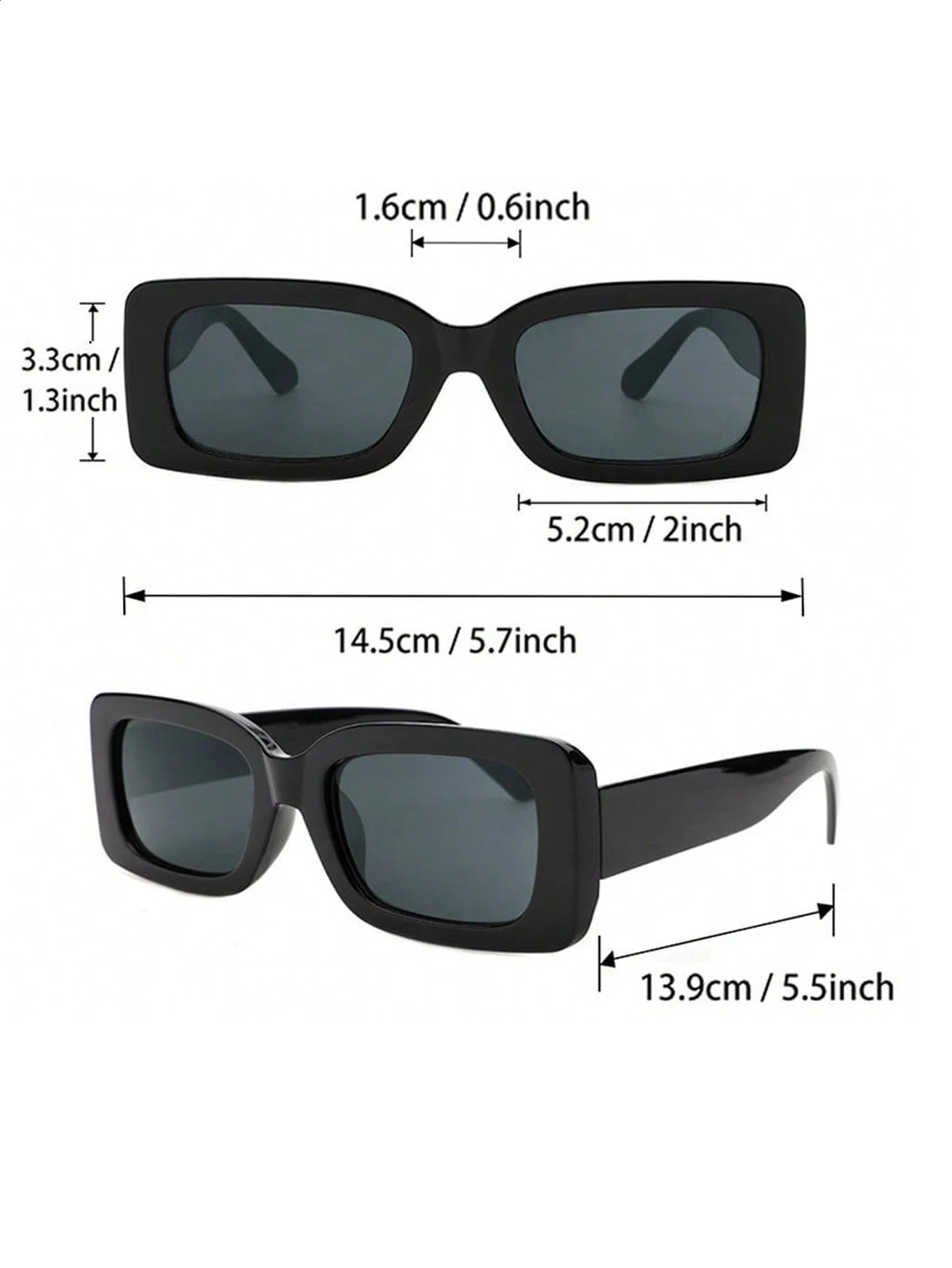 6PCS Unisex Round Square Plastic Frame Fashion Sunglasses For Outdoor Travel Hiking 250214