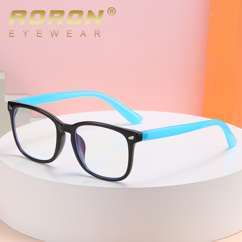 New fashionable children's anti blue paired with glasses frame TR flat light goggles designer sunglasses for women
