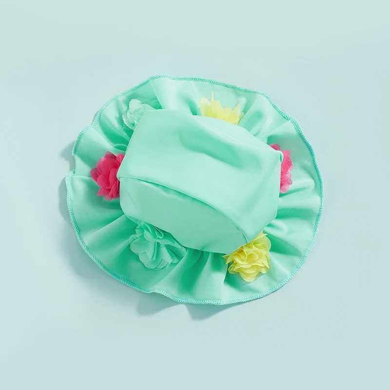 Citgeett Summer Infant Girls Swimsuits Flower Halter Neck Tops Ruffles Shorts Hat Bikini Split Swimwear Clothes SetXJ250214