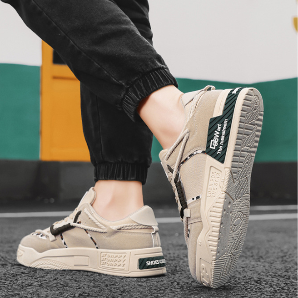 Men Casual Shoes Thick Sole Versatile Simple Leisure Style Fashion Triple White Beige Free shipping