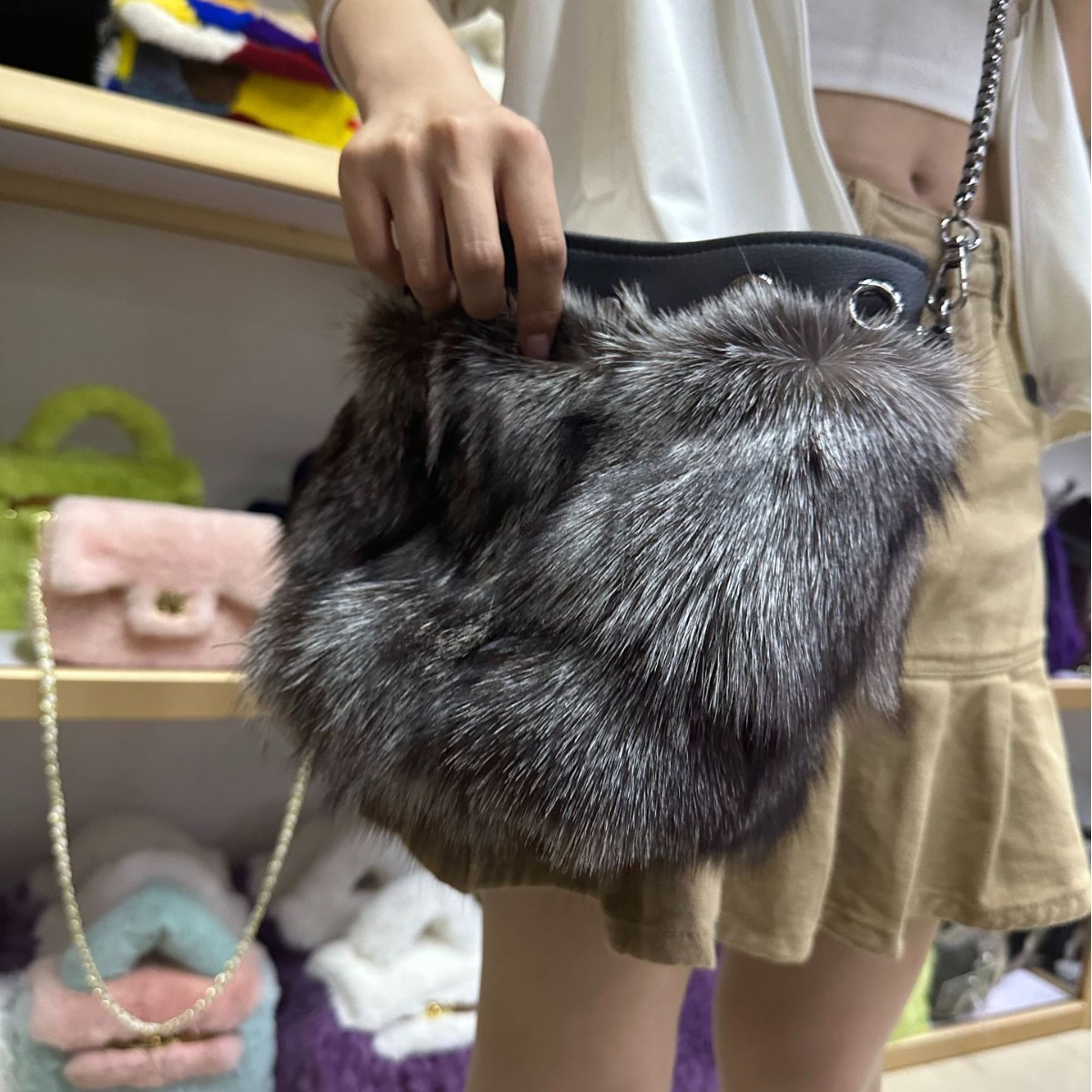 Autumn Winter Fur Tote Bags for Women Designer Handbag Warm Plush Shoulder Bag Shopper 2025 New Clutch Lady