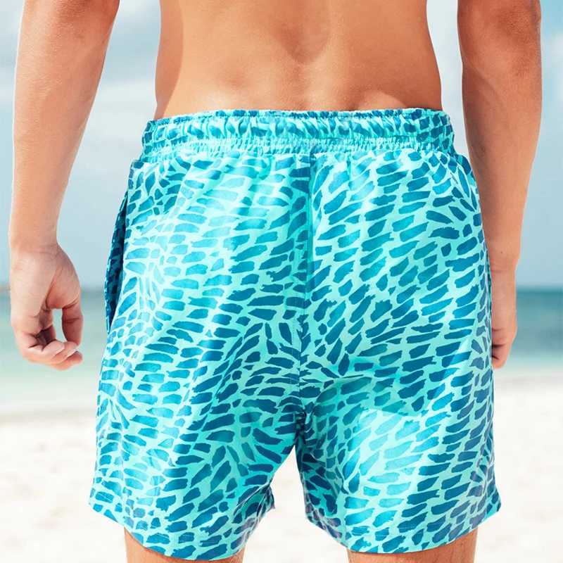 Men Color Changing Shorts Men Swimming Shorts Mens Beach Swim Shorts Male Briefs Bathing Shorts Comfortable Breathble Pants W250215