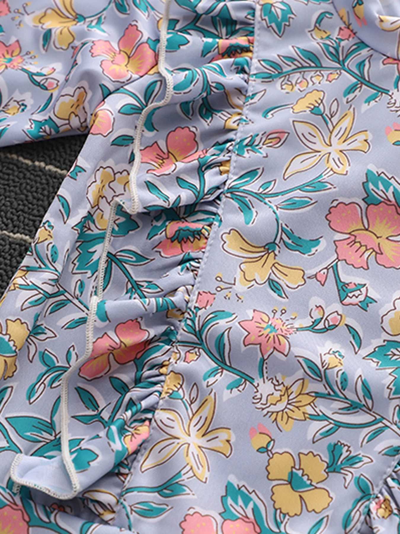 Two Pcs New summer baby girl swimsuit fashionable sun protection long sleeve children girl one-piece swimsuit seaside vacationXJ250214