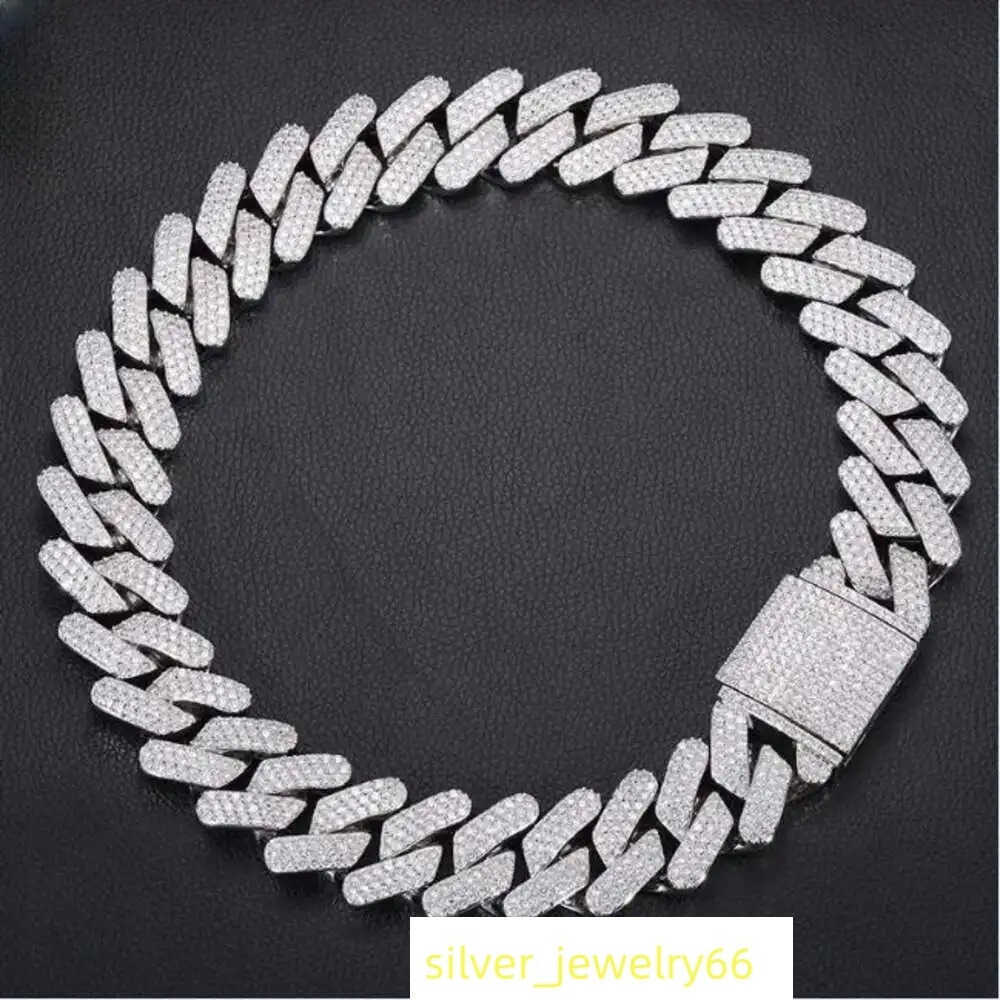 Rapper Men Hip Hop 26mm Cuban Link Chain Shine Iced Out d Vvs Moissanite Diamond Miami Cuban Link Chain