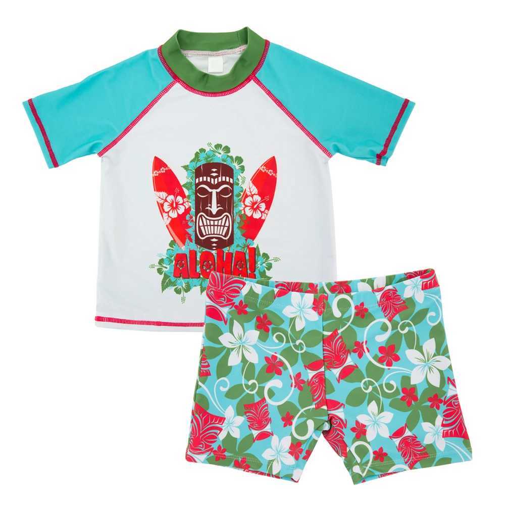 Summer New Arrival 2 PCS Kid Boys Rash Guard Child Swimwear Truck Beach Short Baby Swimsuit Private Label Board Short SetXJ250214