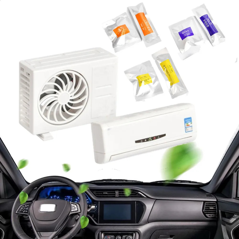 1 Set Mini Air Conditioning Solar Car Air Freshener Creative Gifts Car Air Vent Perfume Diffuser Clip Solar Fragrance Decorative 250214