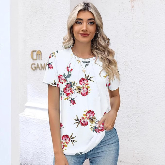 Designer's 2025 Spring/summer New Women's Fashion Round Neck Printed Short Sleeve Women's T-shirt