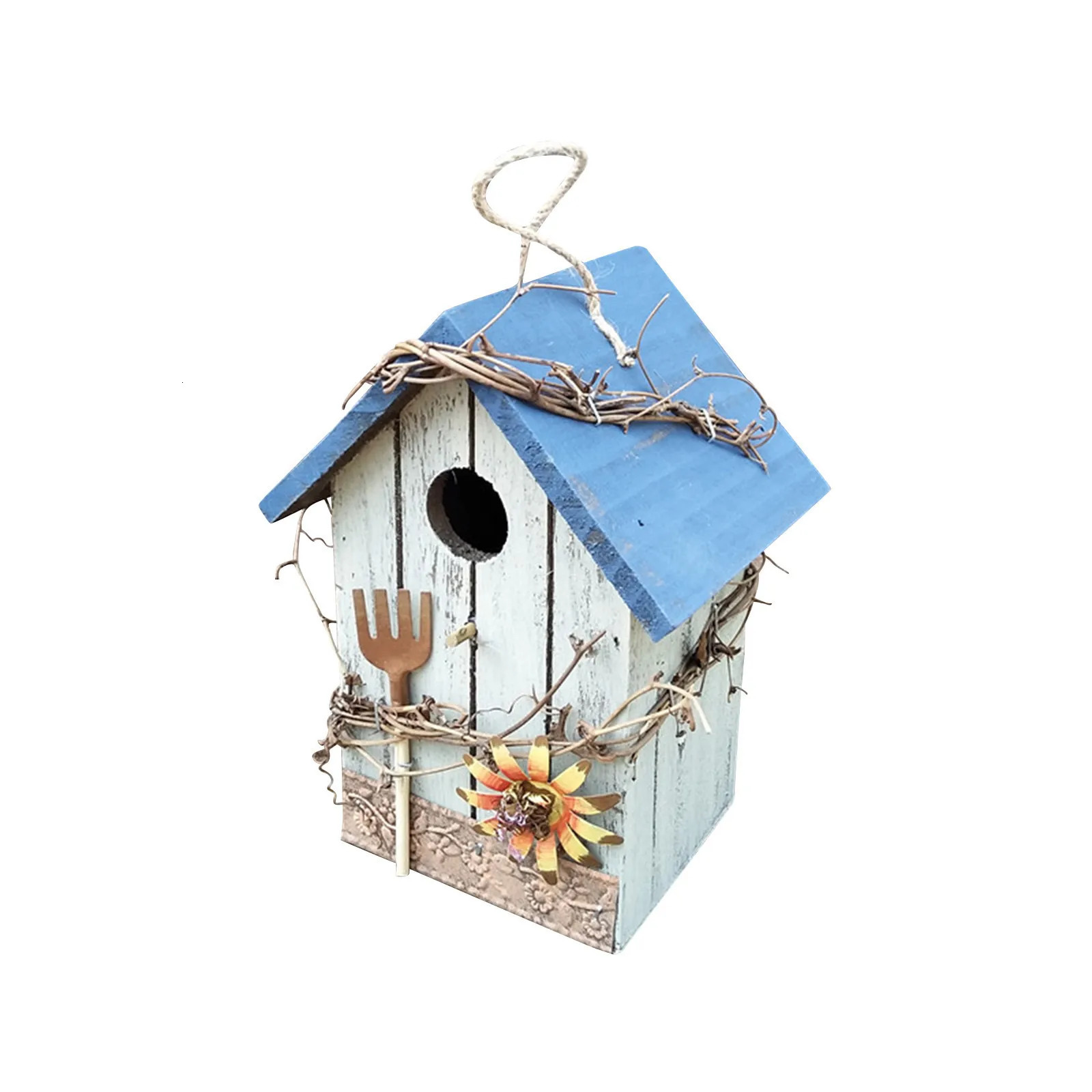 Wooden Bird House Nest Feeder Feeders for Outdoors Decorative Birdhouses outside The Birds Hanging 250206ww