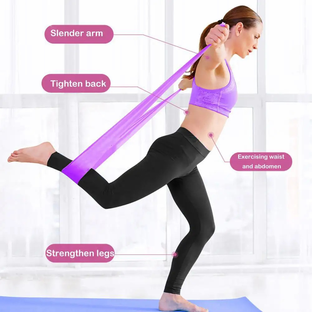 Yoga Exercise Resistance Belt Pilates Training Fitness Home Gym Elastic Natural Rubber Latex Accessories 250213