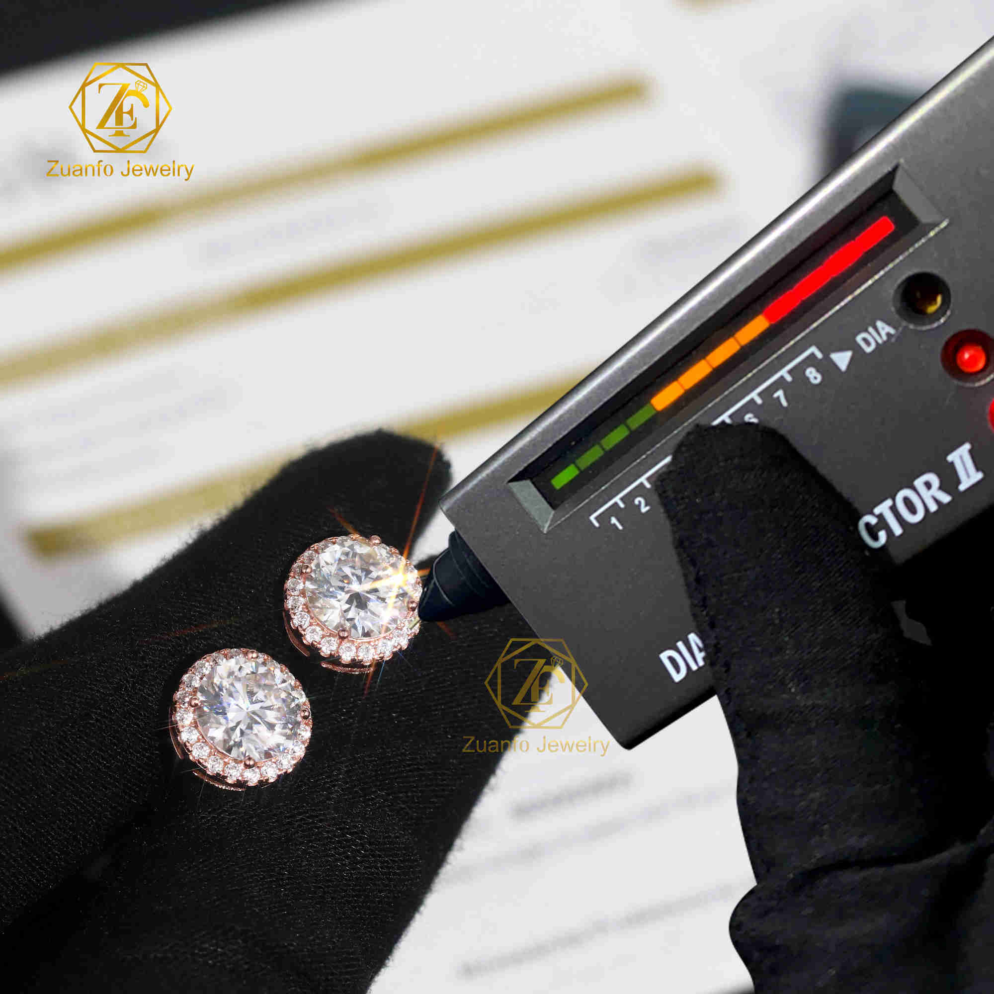 18k Gold Plated Trendy 925 Silver Moissanite Stud Earrings 1ct 2ct Lab Created Diamond Round Cut Women Earrings Wedding Gift