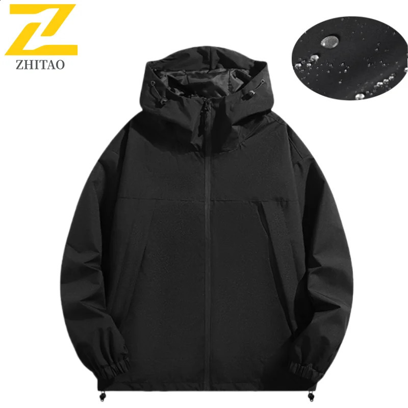 Jacket Mens Waterproof Trendy Sports Multifunctional Splicing Windbreaker Autumn Male Casual Camping Loose Hooded Coat 250210