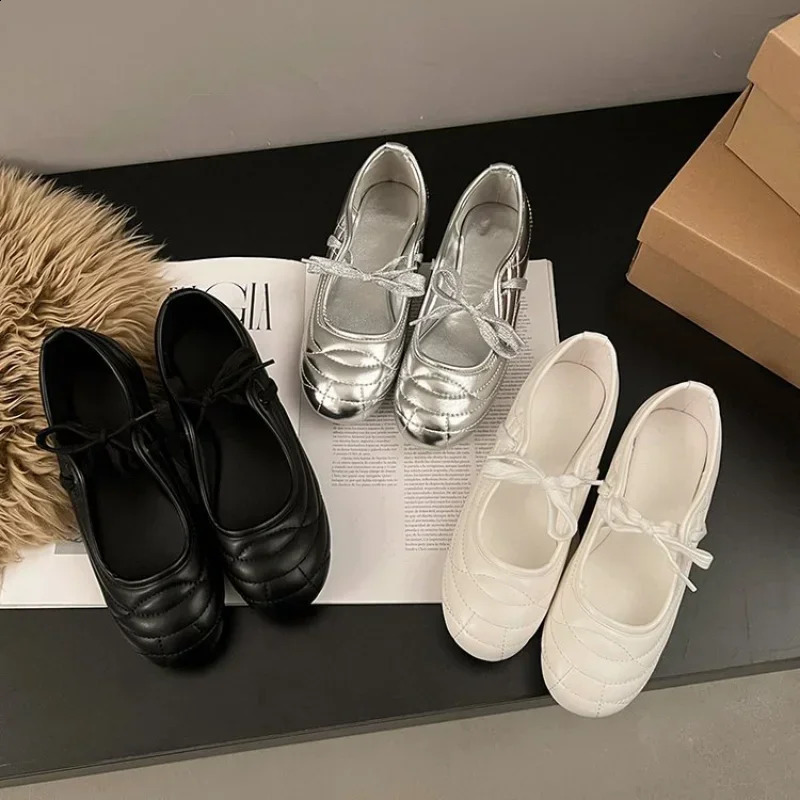 Womens Fashion Casual Single Shoes Spring Shallow Fashion Leather Mary Jane Shoes Ladies Comfortable Versatile Flat Shoe 250214