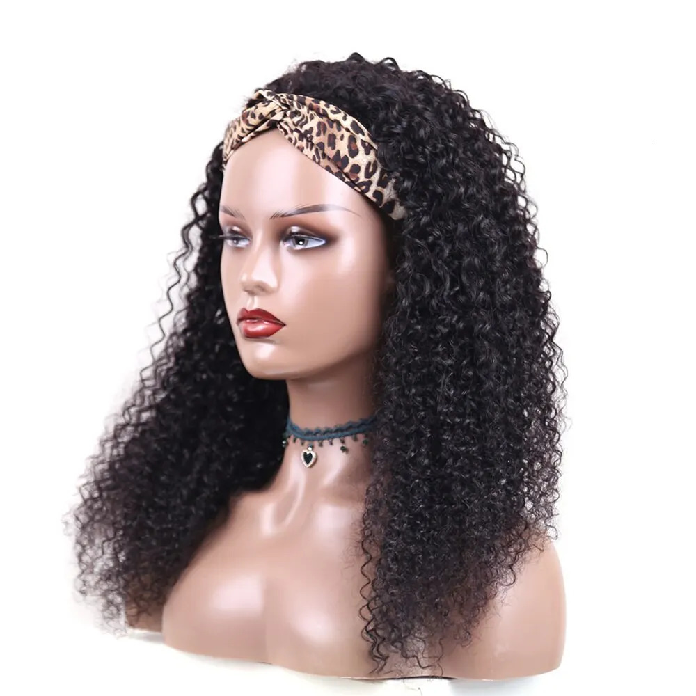 Brazilian Kinky Curly Headband Wigs Wear And Go Glueless Human Hair Wig Full Machine Made Short Bob Curly Wigs For Women 180% 250214 - view 3
