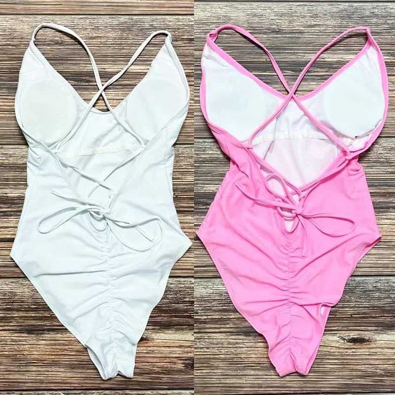 Sexy Padded Swimwear Woman Team Bride One-Piece Swimsuit Squad Women Swimwear Bachelorette Party Bathing Suit Summer BeachwearW250214