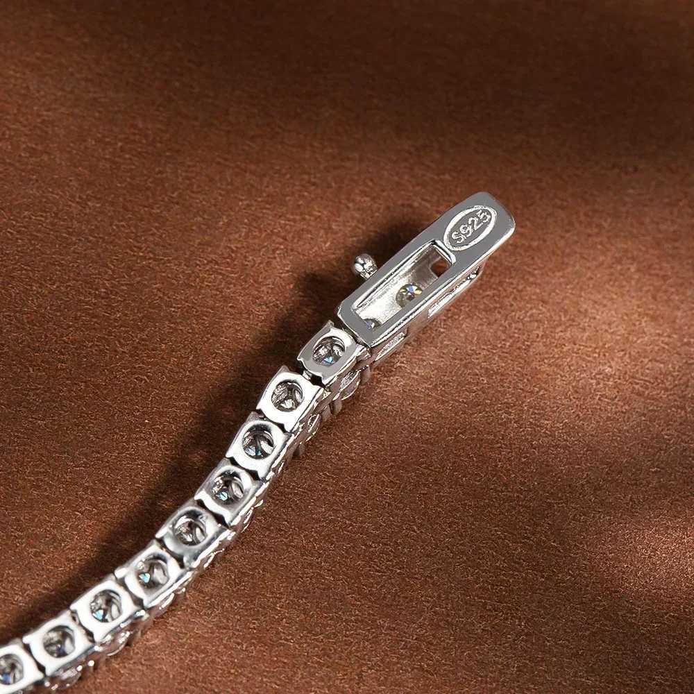 FEOBUR 6.5-3MM Gradient Moissanite Tennis Necklace for Women Sparkling Full Diamond Luxury Jewelry Sterling Silver 925 Chain