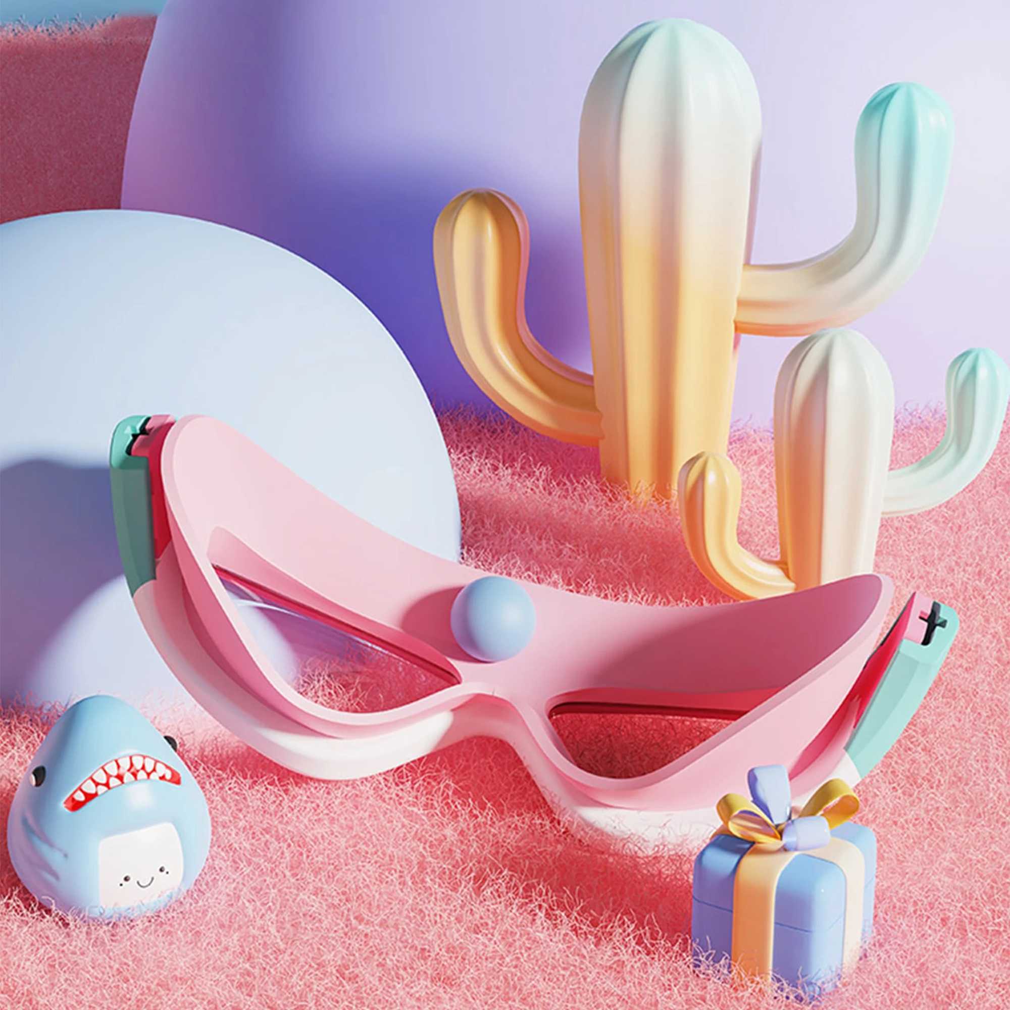 Childrens small frame swimming goggles with earplugs Childrens anti-fog swimming glasses Boys Girls Pool beach glasses Z250215