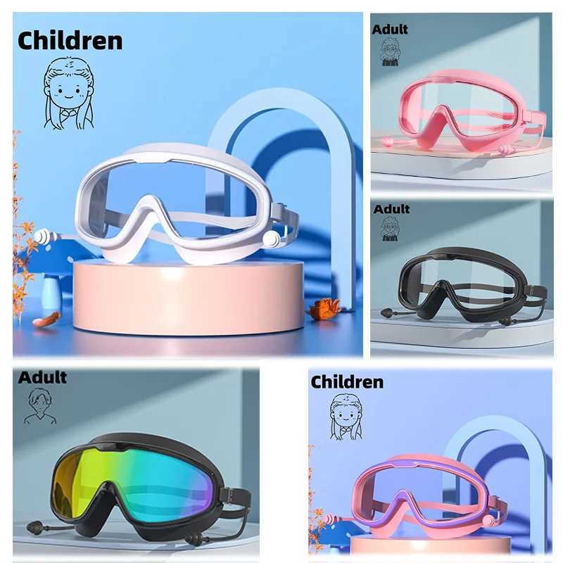 New Silicone swimming goggles adult and children high-definition electroplated swimming goggles professional anti fog swimming Z250215
