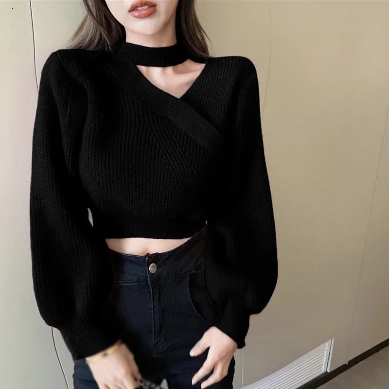 Womens Christmas Sweater Autumn Winter Long Sleeved Sweater Warm V-neck Off Shoulder 250210