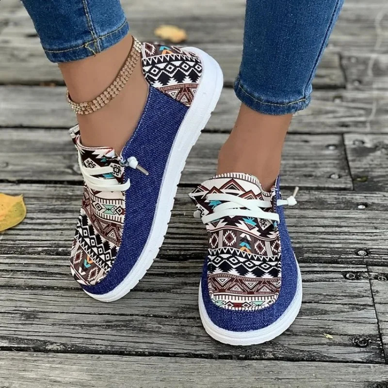Simple Womens Casual Flats Lace-up Canvas Womens Loafers Autumn Shoes for Women Women Casual Shoes Zapatillas De Mujer 250214