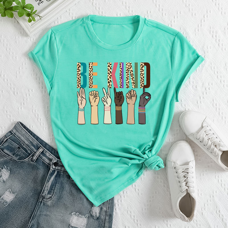 Designer Fashion Versatile Top 2025 Women Tank Top Gesture Printed Polyester Ammonia T-shirt