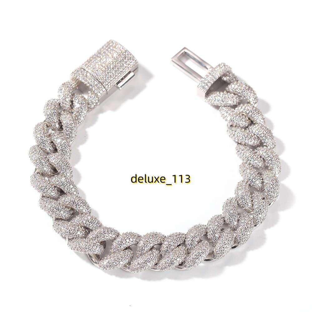 Hip Hop Full Dia Cuban Men's 14mm 3D Versatile Fashion Coarse moissanite Bracelet