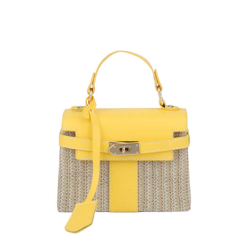 Designer bag Kelly popular bag womens fashion new item hand-held grass rattan woven beach crossbody high-end single shoulder
