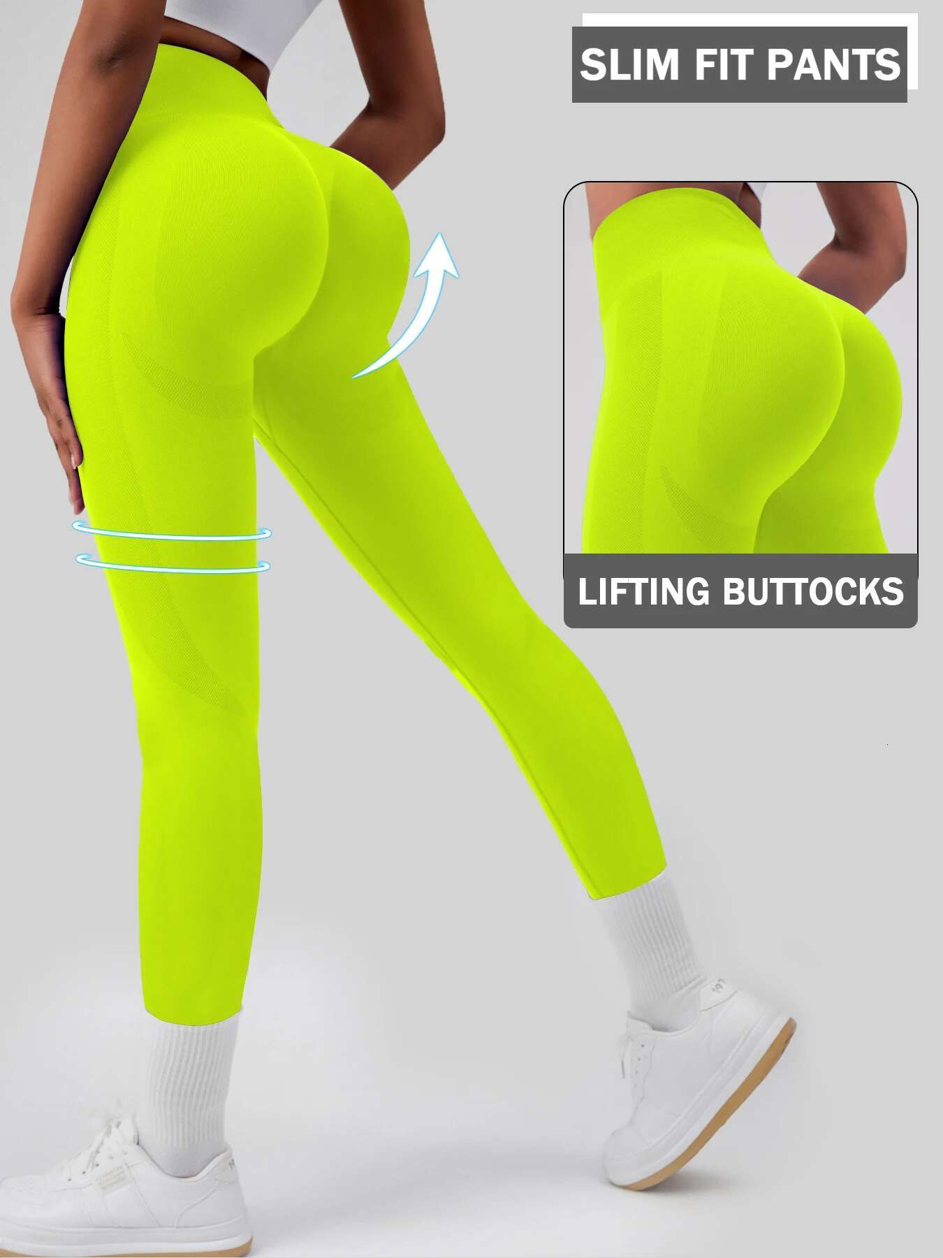 Fiess Women's Sports Seamless Bottoms High Waist Slim Yoga Bottom Gym Jogging Quick Dry Breathable Hip Lifting Pants