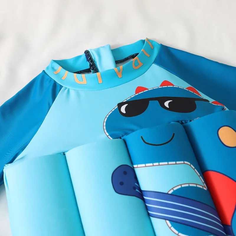 Boys Buoyancy Swimsuit Boys Short-sleeved One-piece Swimsuit Childrens Infant Swimsuit One Hair Swimsuit MensXJ250214