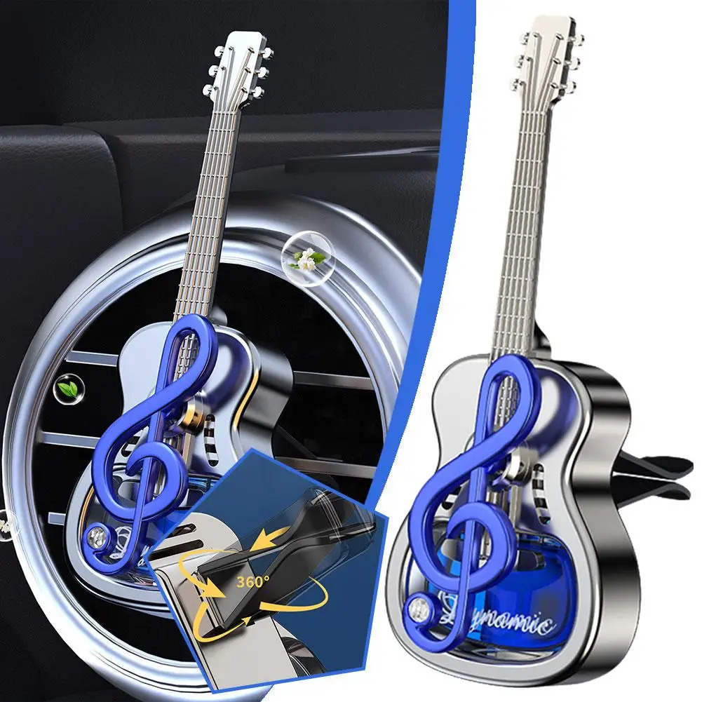 Creative Car Aroma Glass Bottle Can Be Filled Shape Guitar With Vent Air Fragrance Plating Aroma Decorations A4R7 250214