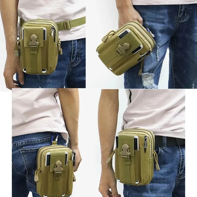 Tactical Molle Waist Pouch Outdoor Hunting Camping Men EDC Tool Bag Utility Gadget Organizer Vest Pack Purse Mobile Phone Case 250118