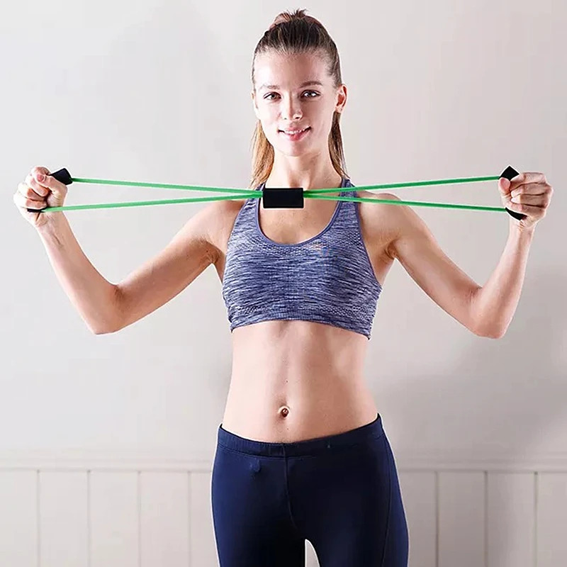 Fashion Yoga Resistance Bands Elastic Band Sports Exercise Puller 8shaped Chest Expander for Body Building Home Gym Fitness 250213