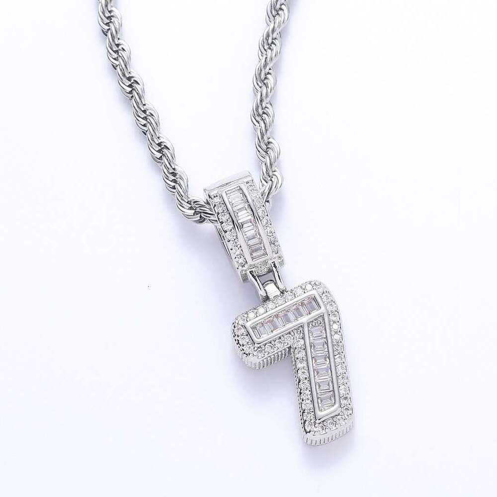 Ice Sugar Digital Set Moissanite Hip Hop Pendant Creative Fashion Brand Necklace Personalized DIY Splicing