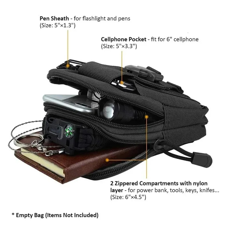 Tactical Molle Waist Pouch Outdoor Hunting Camping Men EDC Tool Bag Utility Gadget Organizer Vest Pack Purse Mobile Phone Case 250118