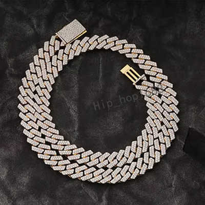 Designer necklace Luxury Elegant 13mm Raised Prong Set Cuban Chain Moissanite Studded Cuban Link Chains for Sale at Best Prices