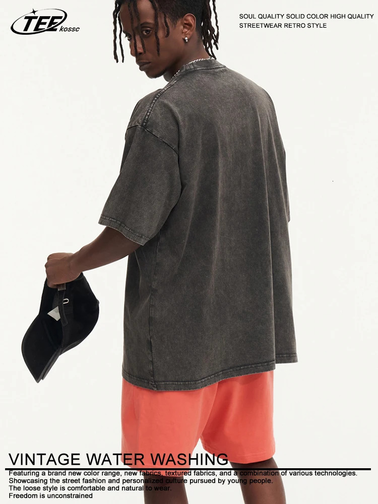 Summer Washed T Shirt Men Women Cotton Loose O-Neck Oversized Tee Couple Korean Y2k Tops Casual Vintage Short Sleeve T-shirt 250213