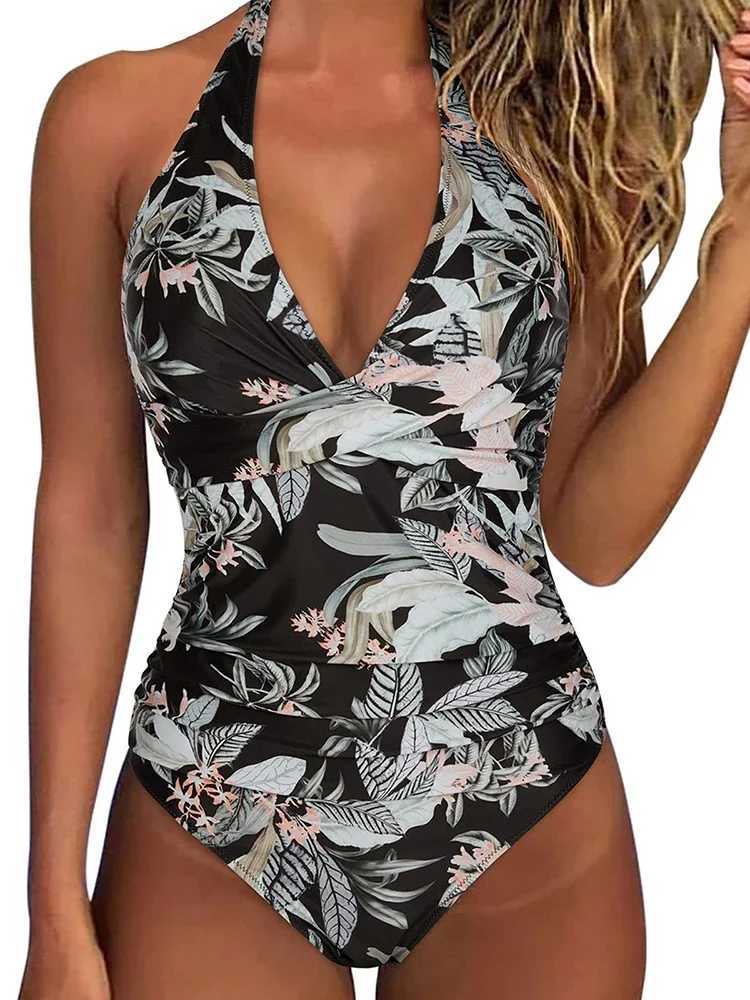 Circyy One Piece Swimsuit Women Backless Swimwear Leopard Print Swimsuit Floral Lace Up Bikini Summer 2025 Holiday Beachwear NewW250214