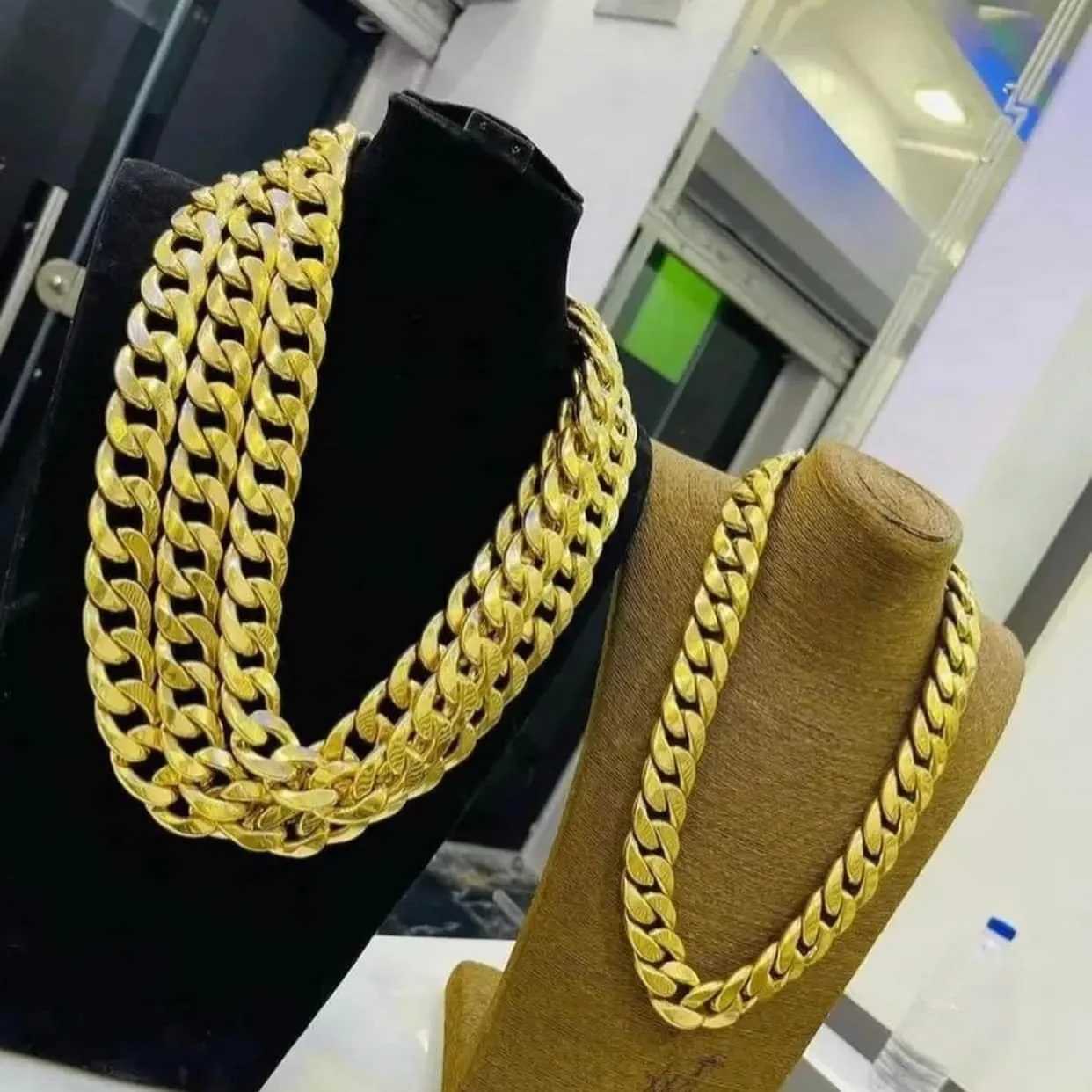 Custom Cuban Link Chain with Different Clasp Gold Plated Stainless Steel Miami Hip Hop Necklace Jewelry