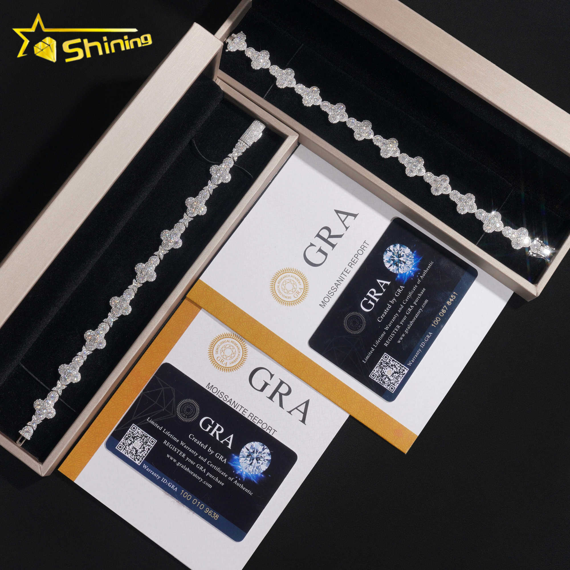 Hot sale Cross Bracelets 925 sterling silver pass diamond tester GRA certified VVS moissanite tennis bracelets