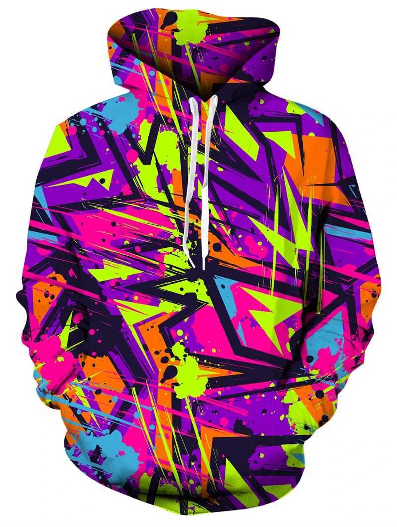 New Printed Unisex Hoodies Novelty Print 3D Patternv Hooded Pullover Sweatshirt With Pocket Hoodie Streetwear Loose Comfortable W250215