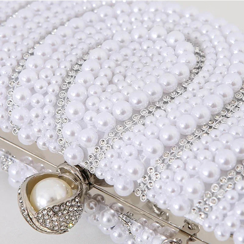 Beaded Pearl Evening Clutch Bag Women Wedding Bridal Dinner Party Purse Female Stylish Bags 250213Z