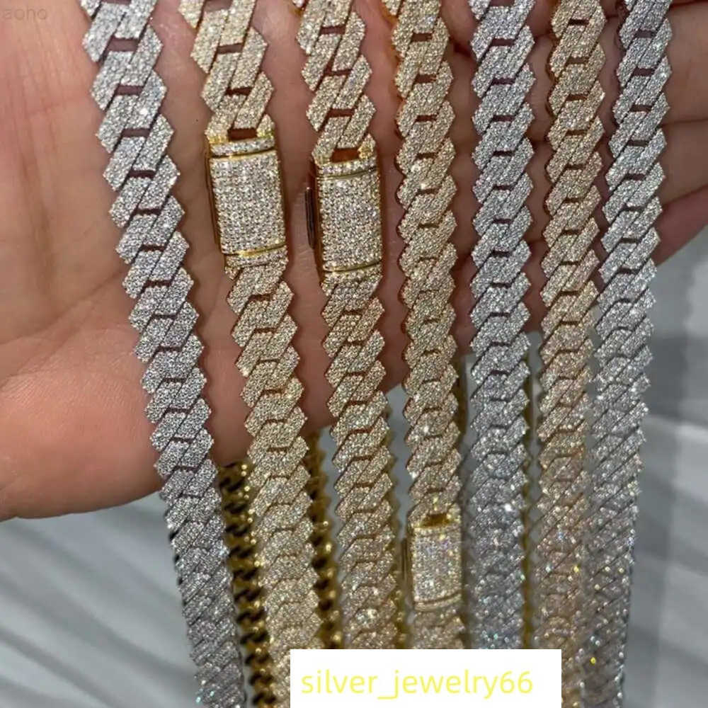 10mm Premium Quality Low Prices Latest Design Iced Out Vvs Moissanite Diamond Cuban Link Chain for Mens Womens Birthday Gifts