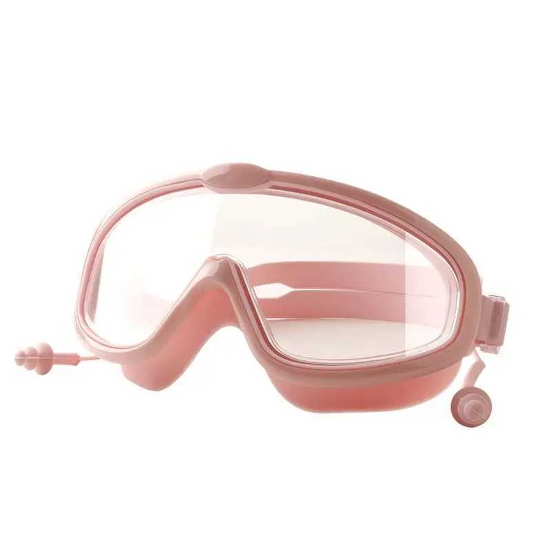 Childrens Goggles Boys Waterproof and Anti-fog HD Swimming Glasses Girls Big Box Swimming Goggles Set Kids Z250215