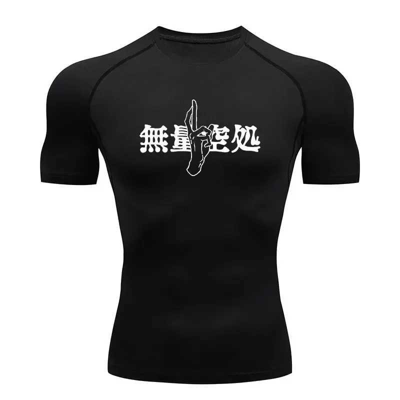 Mens Summer Fitness Gym Sports Running T-Shirt New Hot Selling Anime Jujutsu Kaisen Compression Shirt Short Sleeve S-3XL W250214
