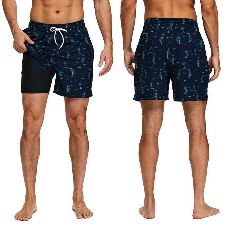ESCATCH Summer 2025 New Fashion Polyester Swimming Shorts Men Gym Board Quickly Dry Elastic Waist Swimwear Beach Pants W250215