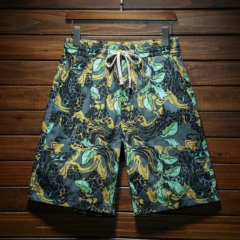 Summer Leisure Beach Shorts Men2024 New Elastic Versatile Fashion Printed Loose Thin Breathable Shorts Outdoor Cutting Shorts W250215